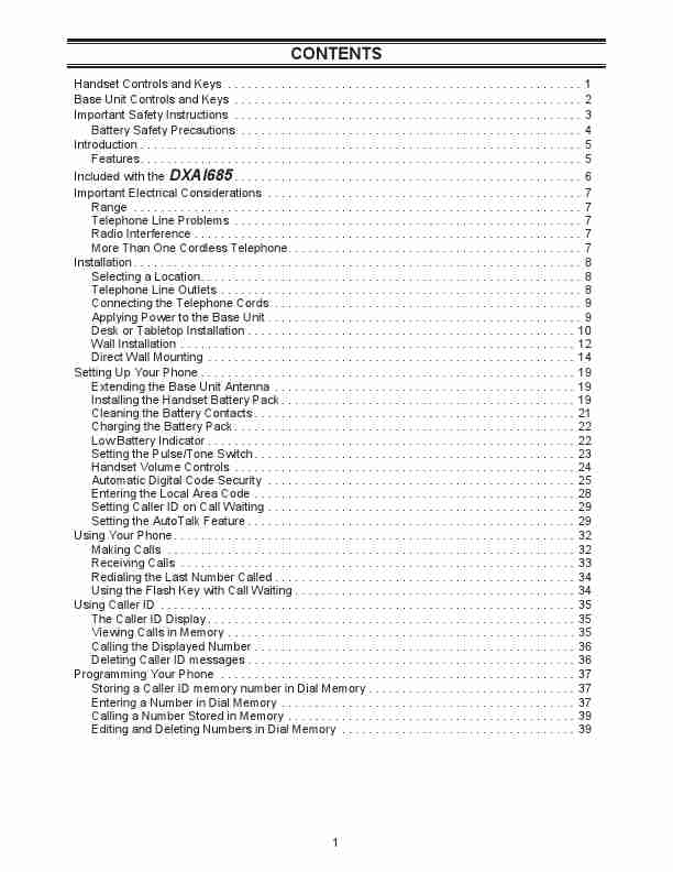 Uniden Cordless Telephone DXAI685-page_pdf